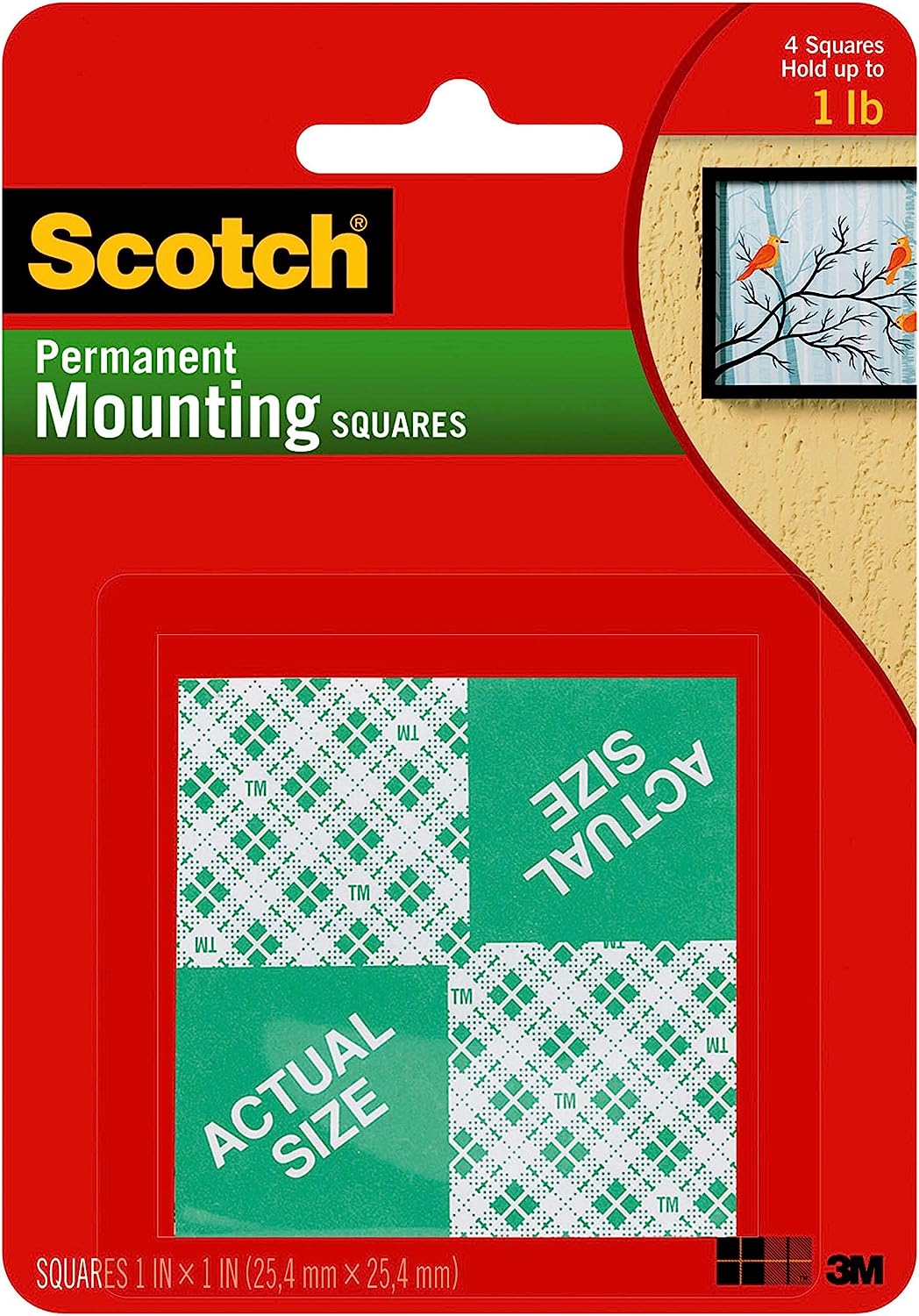 230816082533510_1 Scotch Indoor Mounting Squares, 2-in x 2-in, White, 6-Squares (111-LRG) - Image 1
